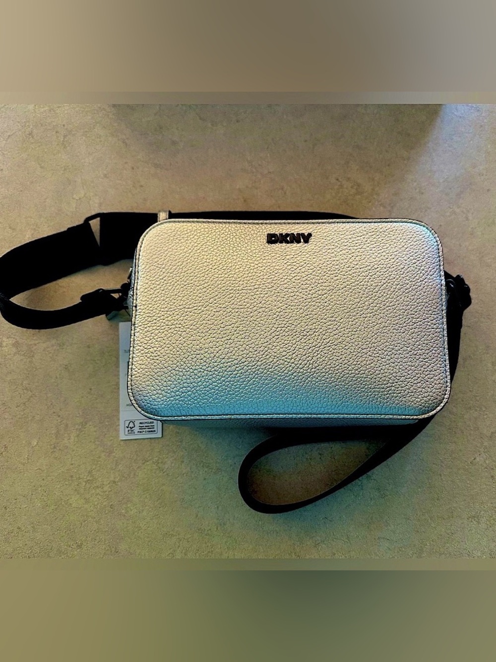 DKNY Metallic-Finish Cross Body Bag, Black Hardware NWT